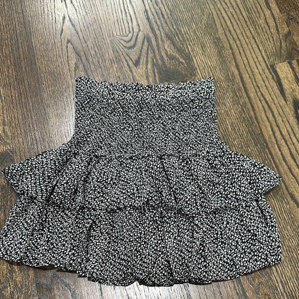 We’re All Pretty Girls Black and White Smocked Waist Mini Skirt